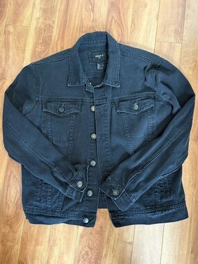 Forever 21 Men's Black Denim Trucker Jacket
